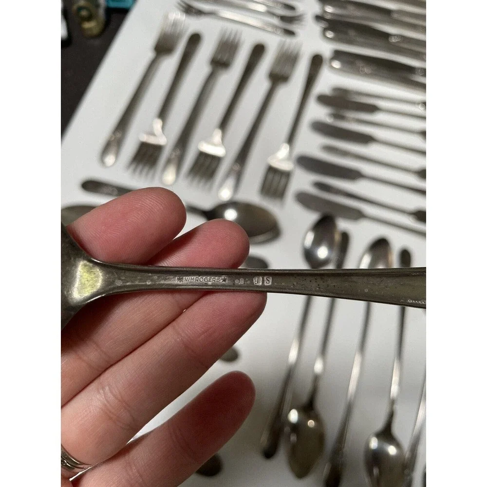 Vintage Rogers Mfg. Co. Triumph Silver Plate Flatware 39 Pieces Forks Spoons